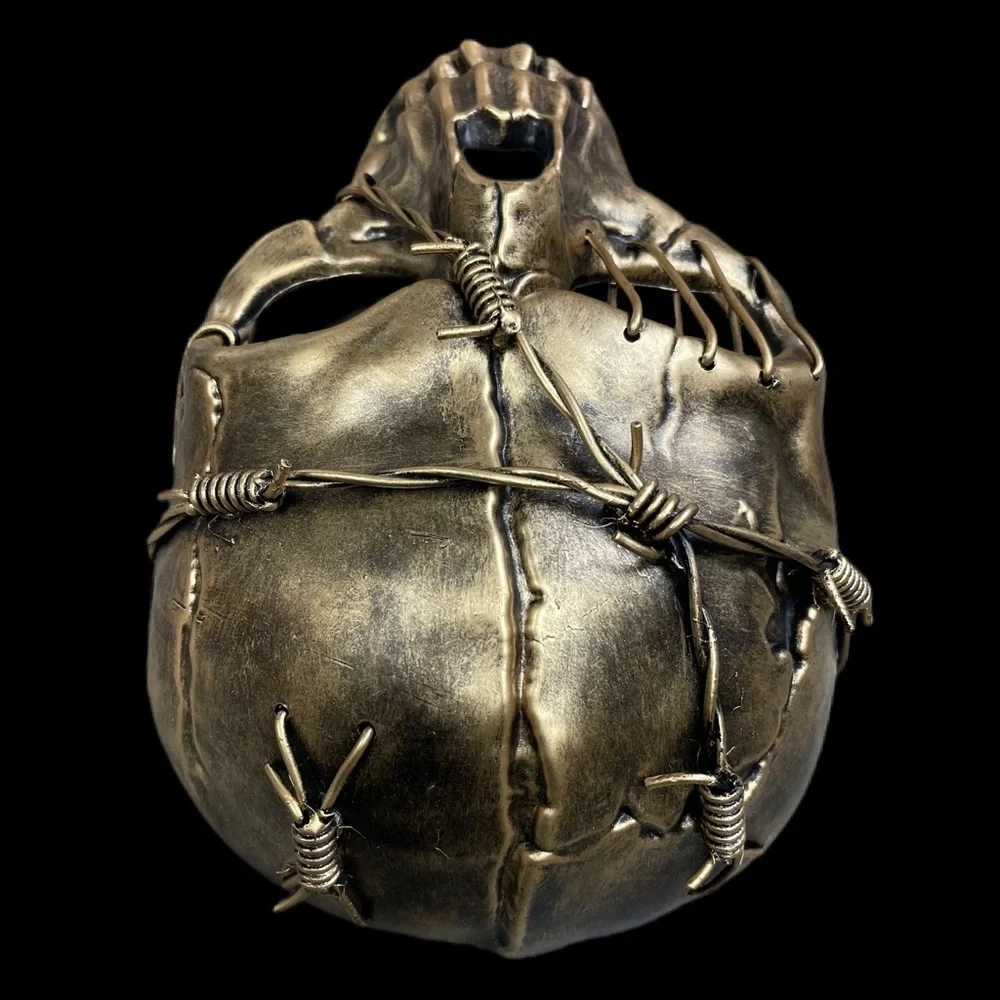 Skeleton mask with barbed wire and 
